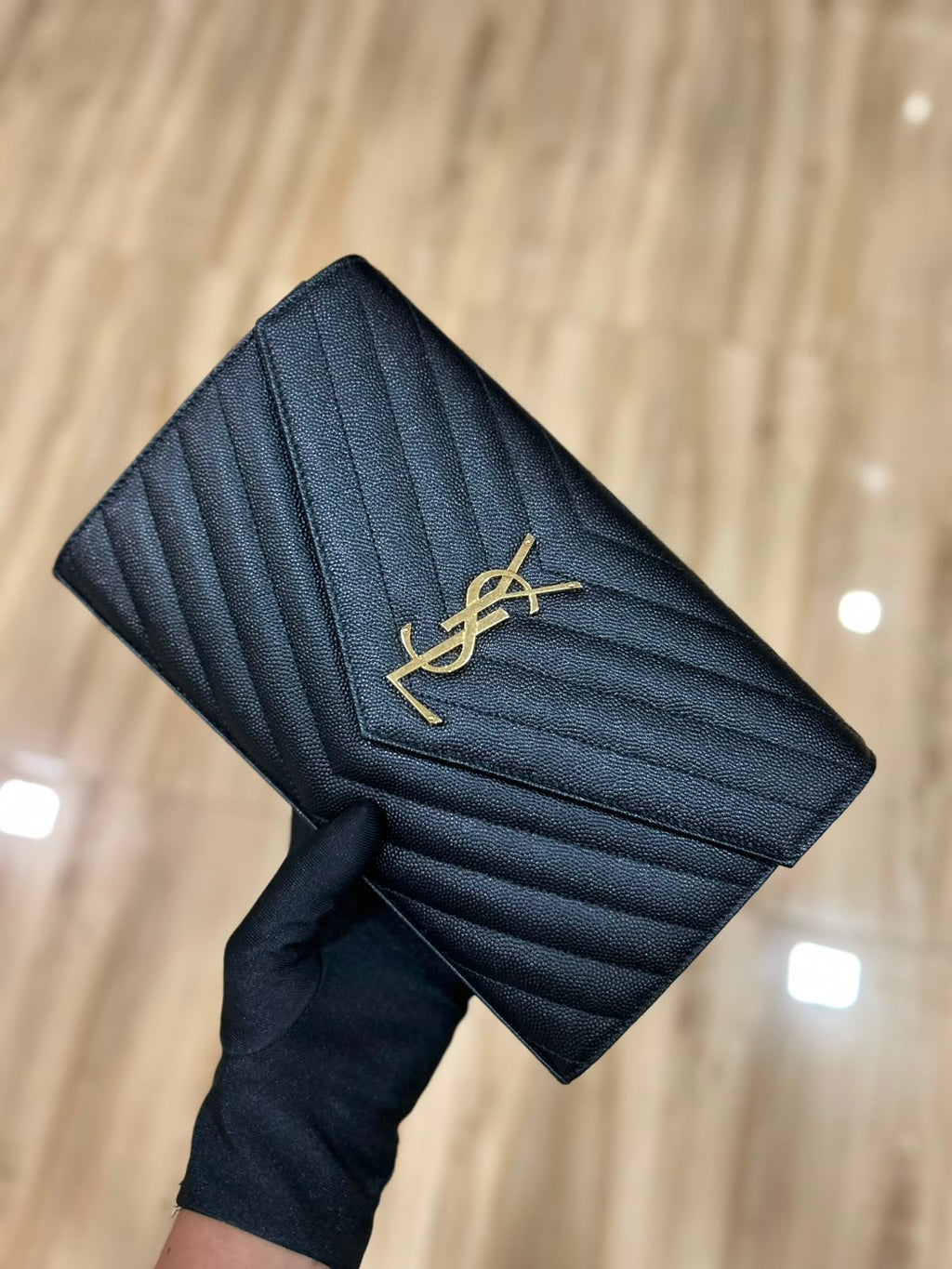 YSL DOMINO CALF LEATHER