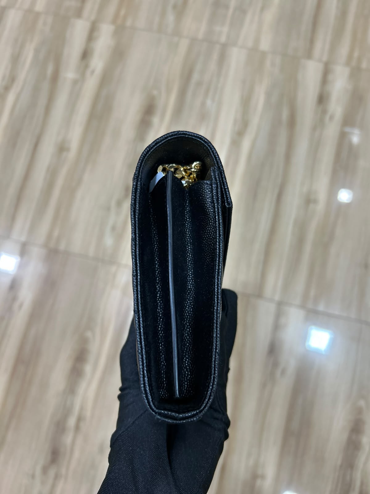 YSL DOMINO CALF LEATHER